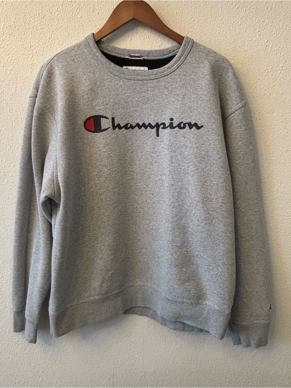 Champion Gray Crewneck Sweatshirt with Logo